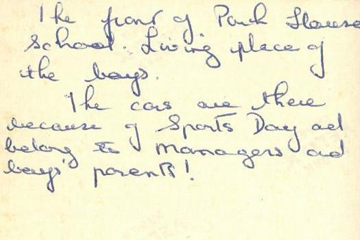 Sports Day Note: parents cars.